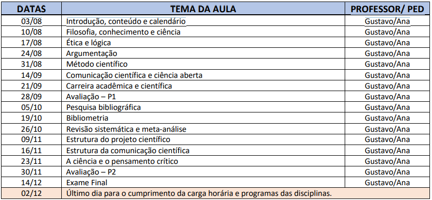 CRONOGRAMA 2º semestre 2023