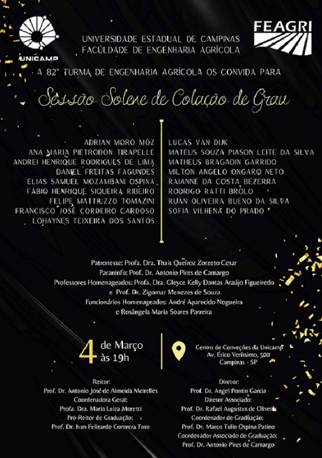 Convite Colacao FEAGRI 81ª